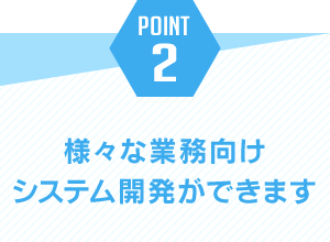 ポイント2.様々な業務向けシステム開発ができます