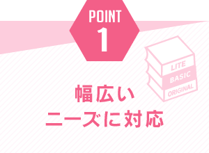 ポイント1.幅広いニーズに対応